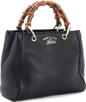 Gucci Bamboo Shopper kleine leren tas - Zwart