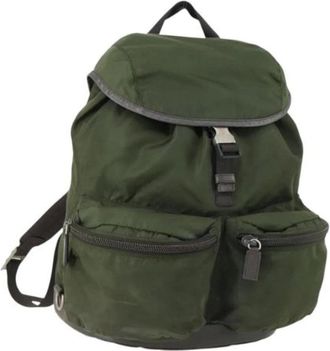 Prada Pre-owned Backpacks, female, Green, Size: ONE SIZE Pre-owned Nylon Backpack