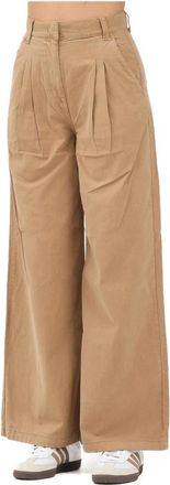 Tommy Jeans Wide Broeken - Dames - Wijde Broeken - Bruin - W24 - Katoen - Broeken