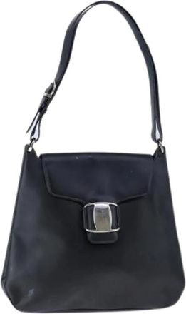 Ferragamo Pre-owned Vara Schoudertas - Dames - Vintage Schoudertas - Zwart - ONE Size - Leer - Vintage