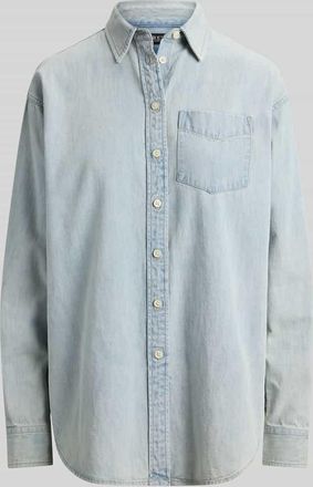 Lauren Ralph Lauren Regular Fit Jeansbluse aus reiner Baumwolle in Jeansblau Melange, Gr&ouml;&szlig;e XL