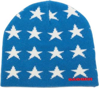 Dagger Star-intarsia Beanie Hat