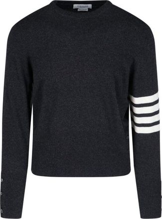 Thom Browne Loopback 4-Bar Knit Top - Black