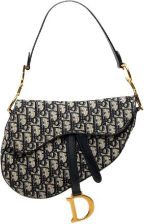 Dior Pre-owned Saddle Bag - Dames - Vintage Schoudertas - Blauw - ONE Size - Leer - Vintage