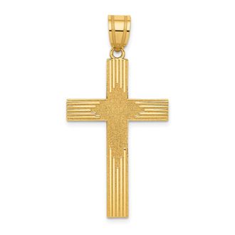 Diamond2Deal 14k Yellow Gold Laser Designed Cross