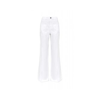 Michael Kors Violette Denim Jeans - female - Michael Kors - Wide Jeans - White - M - Jeans