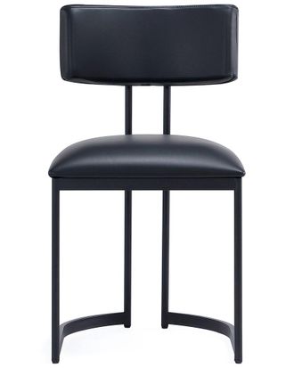 Manhattan Comfort Set Of 2 Juno Metal Vegan Leather Side Chairs