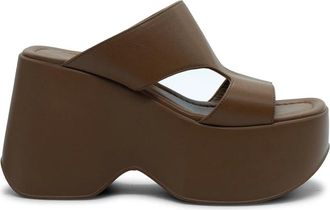 Vic Matié Schoenen, Dames, Bruin, 38 EU, Leer, Yoko ciabatta Leer met zijopeningen