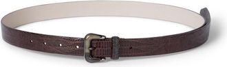 Brunello Cucinelli Calfskin belt in Rust Brown at Nordstrom, Size X-Small