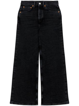 Re/Done wide-leg cropped jeans - Black