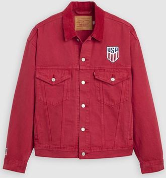Levi's Giacca Trucker Levis U. s. Soccer Type III - Uomo - 2XL - Rosso / X US Soccer