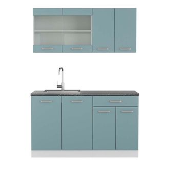 Vicco Cocina Vers&aacute;til R-line, Azul-gris-blanco, 140 Cm, Et Antracita
