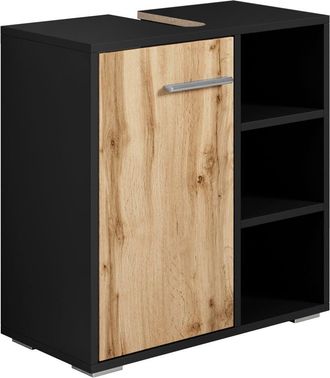 Badplaats Mueble Bajo Lavabo Neptunus 60 X 28 X 60 Cm - Roble Con Negro