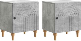 vidaXL Armario De Noche 2 Uds. Gris Hormig&oacute;n 43 X 34,5 X 50 Cm Vidaxl