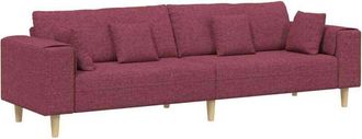 vidaXL Sofá de tela con cojín Rojo vino 208 cm tela vidaXL