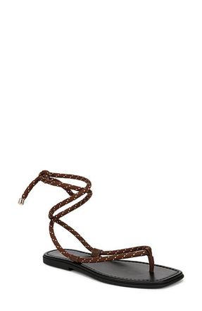 Veronica Beard Carmina Ankle Wrap Sandal in Cedar/Coconut at Nordstrom, Size 10