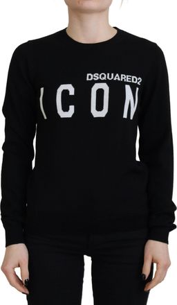 Dsquared2 Dsquared&sup2; Virgin Wool Logo Print Long Sleeves Womens Sweater (Pre-Owned)