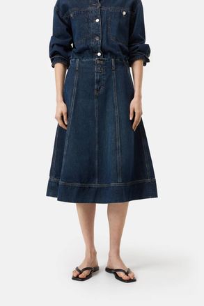 Closed Denim Midi Skirt In Dark Blue