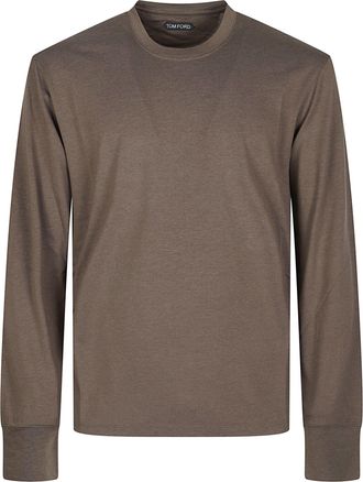 Tom Ford Long-Sleeve Ribbed-Cuff Lyocell-Blend T-Shirt