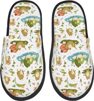 Generic Women Men House Slippers Cute Frog Print Slippers Lining Lightweight WomenS Slipper, For Home, Indoor Outdoor, Travel, M