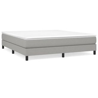 Berkfield Home Box Spring Bed Frame Light Grey 180x200cm Super King Fabric
