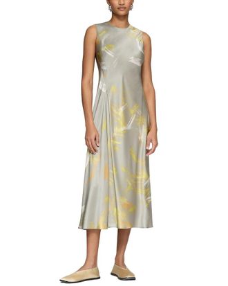 Lafayette 148 New York Pleat Front Asymmetric Dress