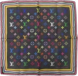 Louis Vuitton Pre-owned Scarves, female, Multicolor, Size: ONE SIZE Pre-owned Printed Silk Handkerchief