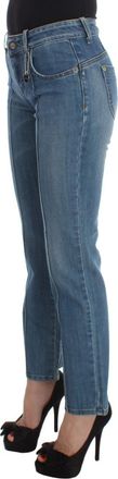 Costume National Womens Blue Cotton Slim Fit Cropped Jeans Clothing