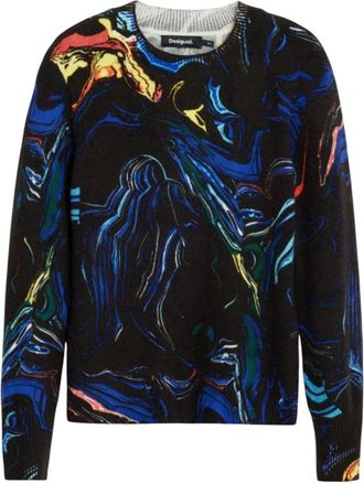 Desigual Truien & Vesten, Dames, Veelkleurig, XS, Artistieke Butterfly Sweater