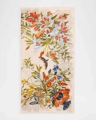 Etro Boheme Floral Silk Scarf