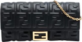 Fendi Pre-owned Clutches, female, Black, Size: ONE SIZE Pre-owned Vintage Leather Clutch