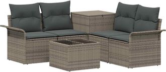 vidaXL Juego De Sof&aacute; 6 Uds. 4-n&uacute;mero De Plazas Gris Y Gris Oscuro Vidaxl
