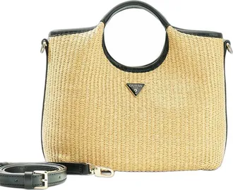 Guess Womens Satchel Natural-Black Polypropylene Polyester Acrylic Satchel-bags