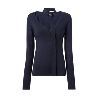 Pinko Jersey de pico - Knitwear - Mujer - Azul - XS