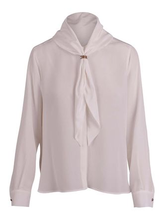 Max Mara Silk Shirt with Scarf and Neck Clip