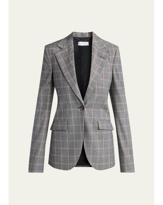 Stella McCartney Slim Checked Single-Breasted Blazer Jacket