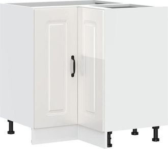 vidaXL Vidaxl - Kitchen Corner Base Cabinet Kalmar High Gloss White Engineered Wood