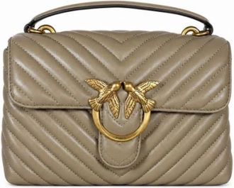 Pinko Pinko, Tassen, Dames, Grijs, ONE Size, Katoen, Love Lady Puff Mini