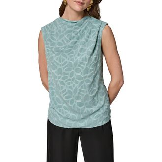 DKNY Gathered Texture Sleeveless Top in Waterlily at Nordstrom, Size X-Large