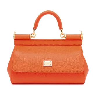 Dolce & Gabbana Sicily Mini Handbag - female - Dolce & Gabbana - Handbags - Orange - ONE SIZE - Bags