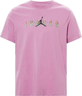 Nike Jordan Mens Air Jordan Sport Dna Flying Man Casual Logo Sports Round Neck Solid Color Short Sleeve Pink T-Shirt CZ8084-591
