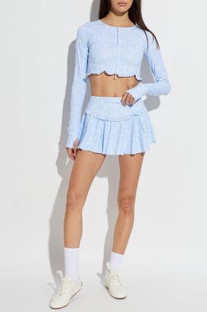 LoveShackFancy Short Sports Top Laudie, Womens, Light Blue