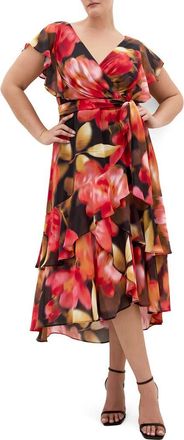 City Chic Floral Print Maxi Dress in Lollita Floral at Nordstrom, Size 18W