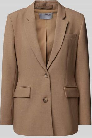 Selected Blazer mit Pattentaschen Modell RITA in Camel Melange, Größe 34