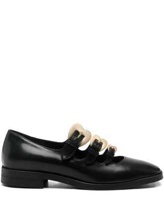 A.Bocca buckle strap-detail flat pumps - Black