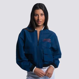 Lusso Womens Lusso Navy Houston Astros Paisley Cropped Full-Zip Jacket at Nordstrom, Size X-Large