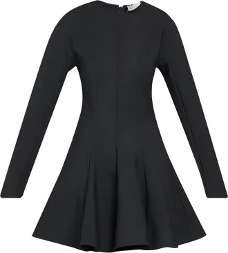 Stella McCartney Long-Sleeve Peplum Wool Stretch Mini Dress