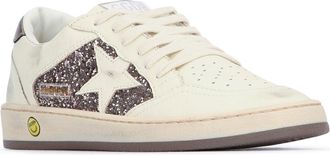 Golden Goose Boys Ball Star Glitter And Nap Taupewhite Sneaker