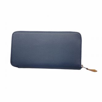 Herm&egrave;s Blue Indigo Epsom Leather Long Wallet (Bi-Fold) (Pre-Owned)