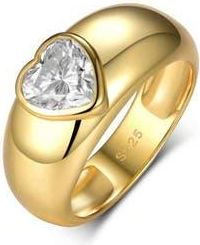 House of Frosted Heart Stone Signet Ring in Yellow Gold at Nordstrom Rack, Size 7
